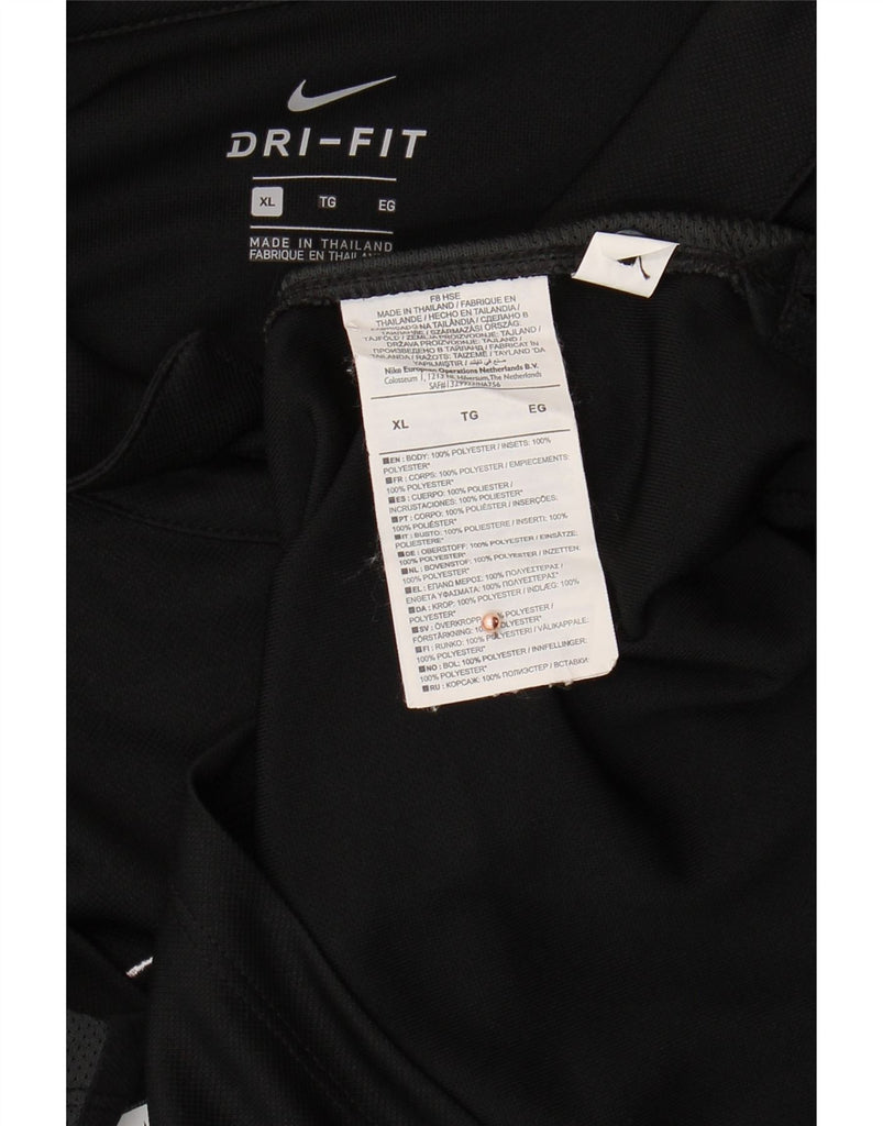NIKE Mens Dri Fit Graphic Polo Shirt XL Black Polyester Vintage Nike and Second-Hand Nike from Messina Hembry 