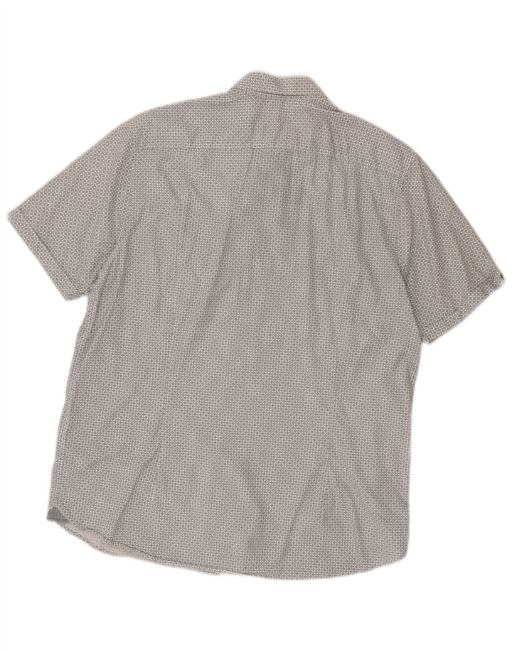 Ted Baker Mens Short Sleeve Shirt Size 6 2XL Grey Floral Cotton