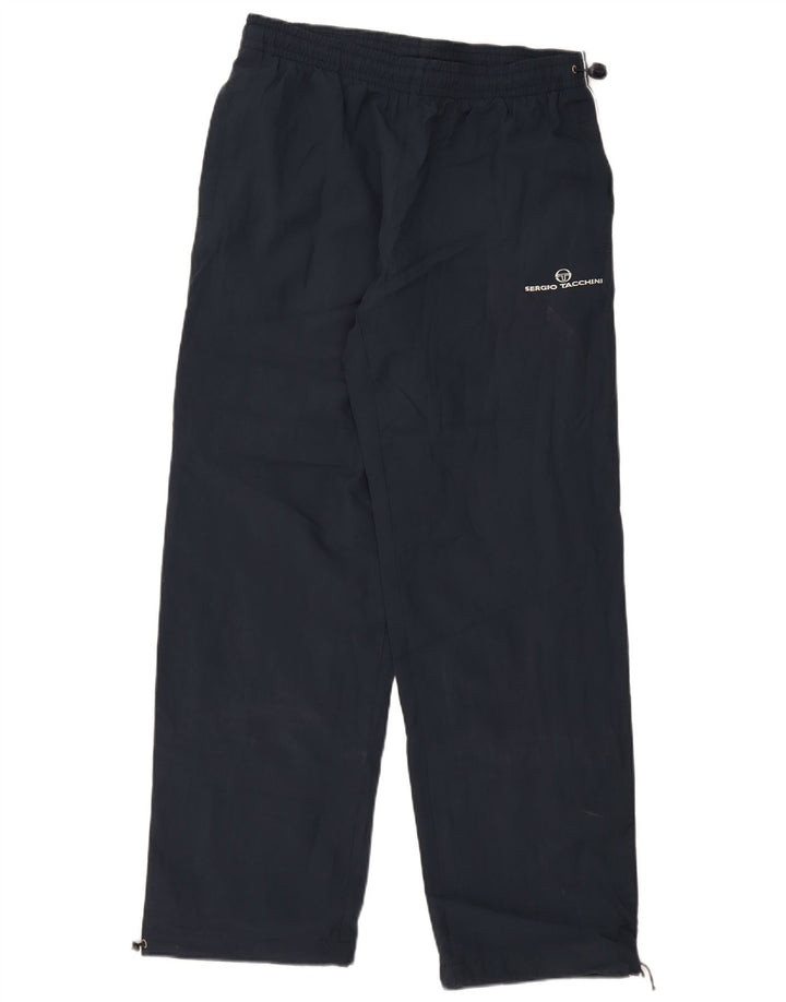 Sergio Tacchini Mens Tracksuit Trousers Large Navy Blue Polyester