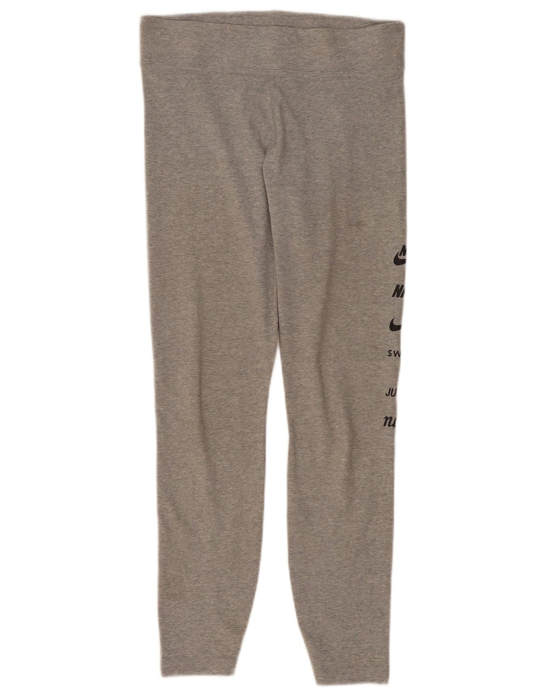 NIKE Womens Graphic Leggings UK 14 Large  Grey Cotton