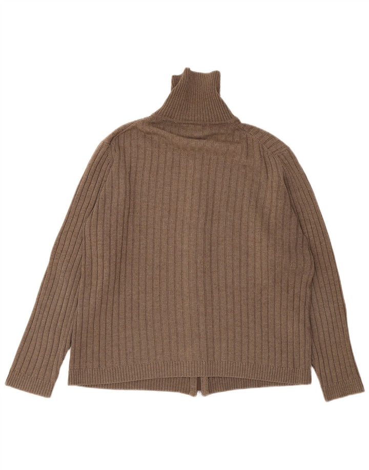 Lacoste Mens Cardigan Sweater Size 6 XL Brown Wool