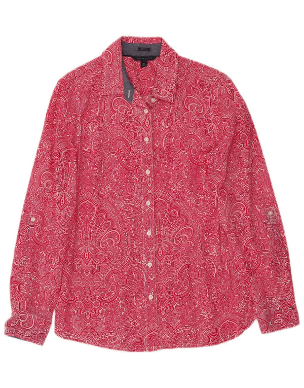 Tommy Hilfiger Womens Classic Fit Shirt UK 10 Small Pink Paisley Cotton