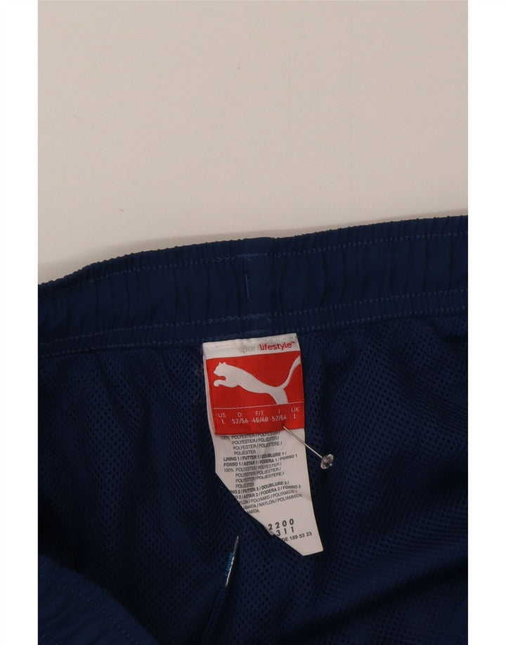 Puma Mens Graphic Tracksuit Trousers Joggers Large  Blue Polyester