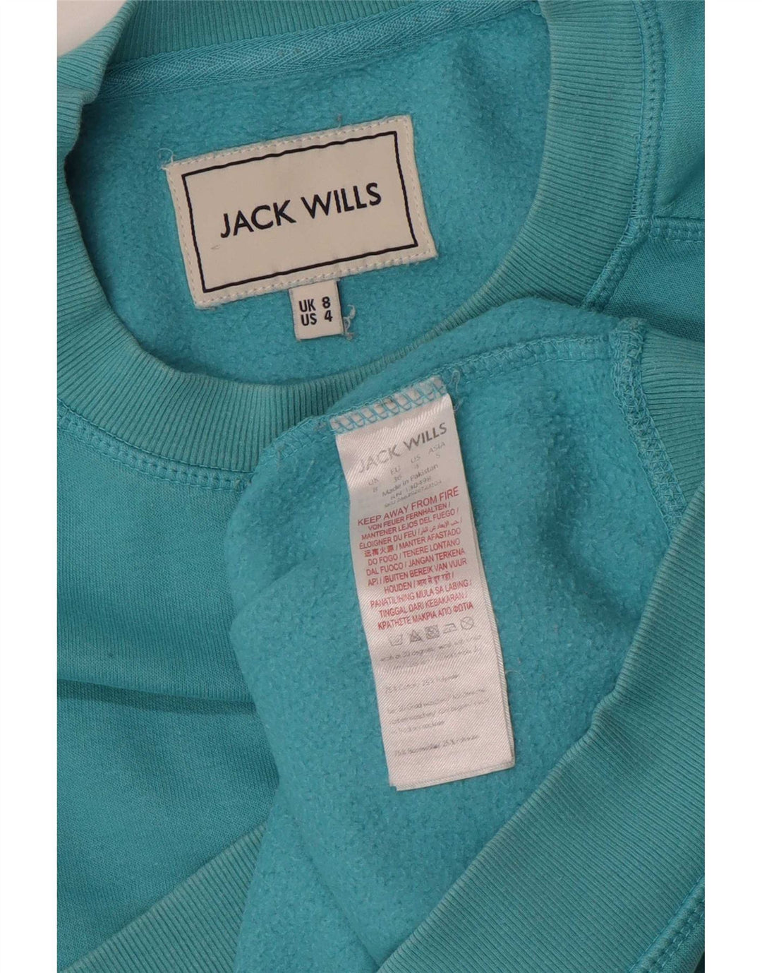 Jack Wills Womens Oversized Sweatshirt Jumper UK 8 Small Blue Cotton