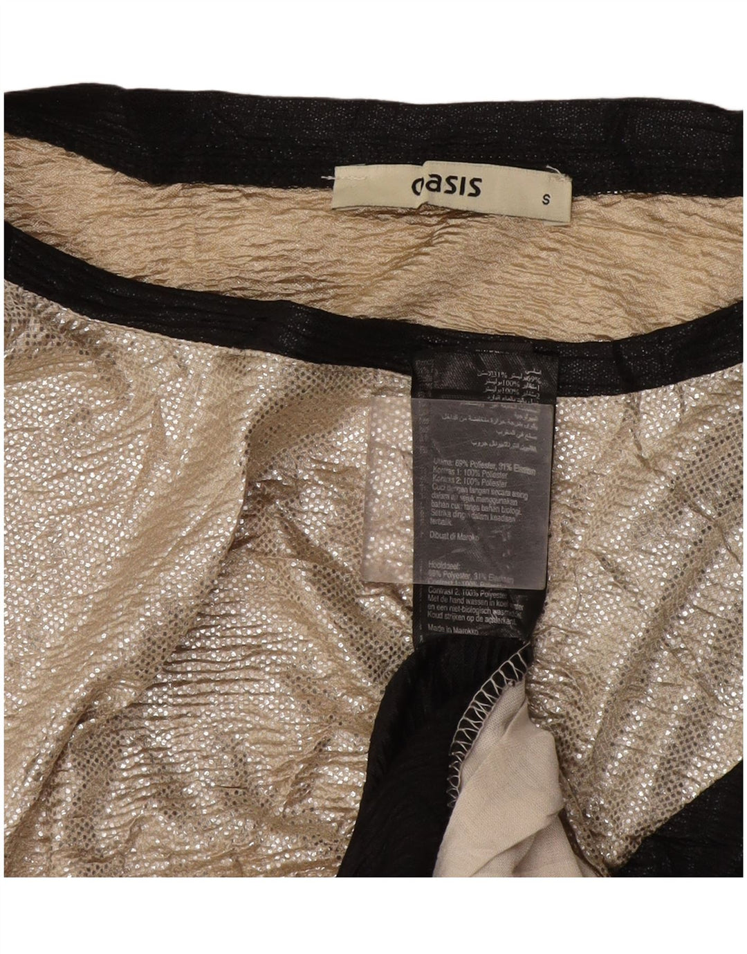 Oasis Womens Sleeveless Oversized Blouse Top UK 10 Small Gold Colourblock