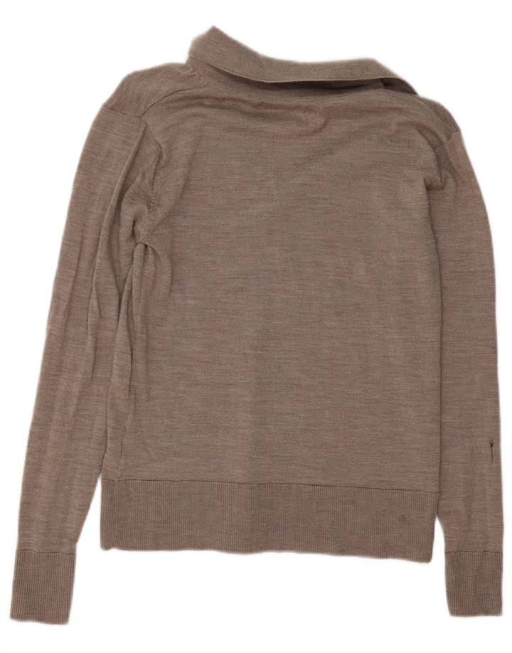 Marks & Spencer Womens Polo Neck Jumper Sweater UK 10 Small Grey
