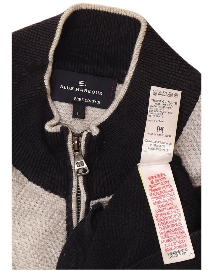Marks & Spencer Mens Blue Harbour Cardigan Sweater Large Navy Blue