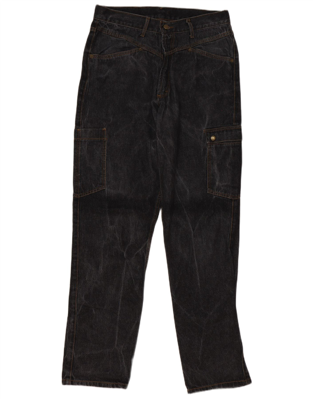 Vintage Mens Cargo Tapered Jeans W33 L34 Grey Cotton