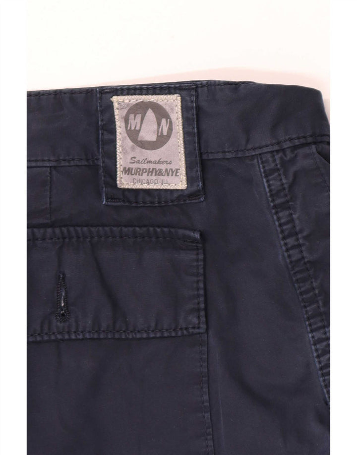 Murphy & Nye Mens Regular Cargo Shorts Large W36 Navy Blue Cotton