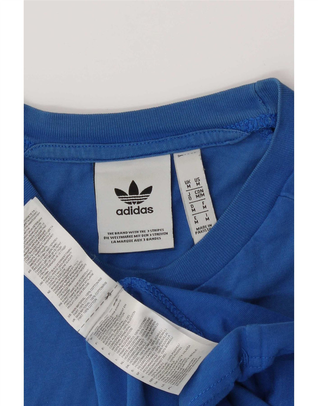 Adidas Mens T-Shirt Top Medium Blue Cotton