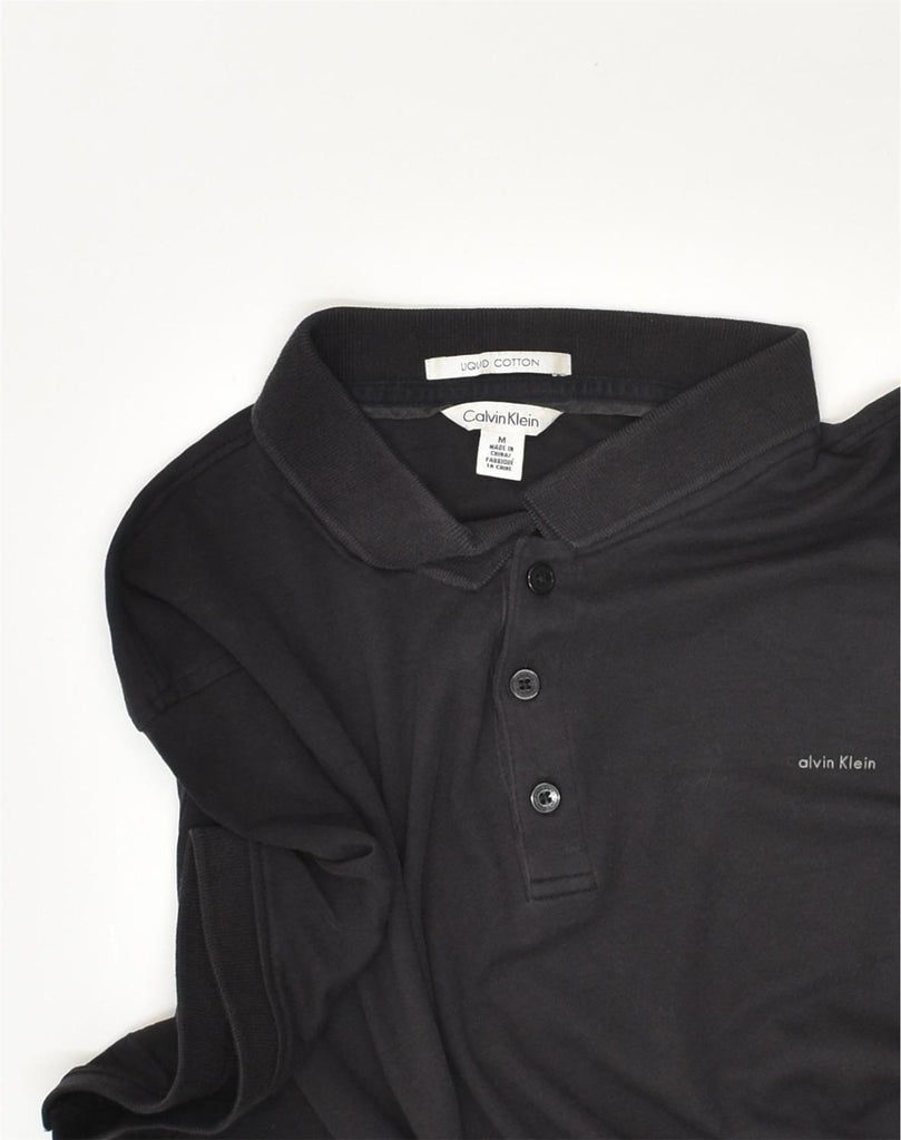 CALVIN KLEIN Mens Polo Shirt Medium Black Cotton | Vintage Calvin Klein | Thrift | Second-Hand Calvin Klein | Used Clothing | Messina Hembry 