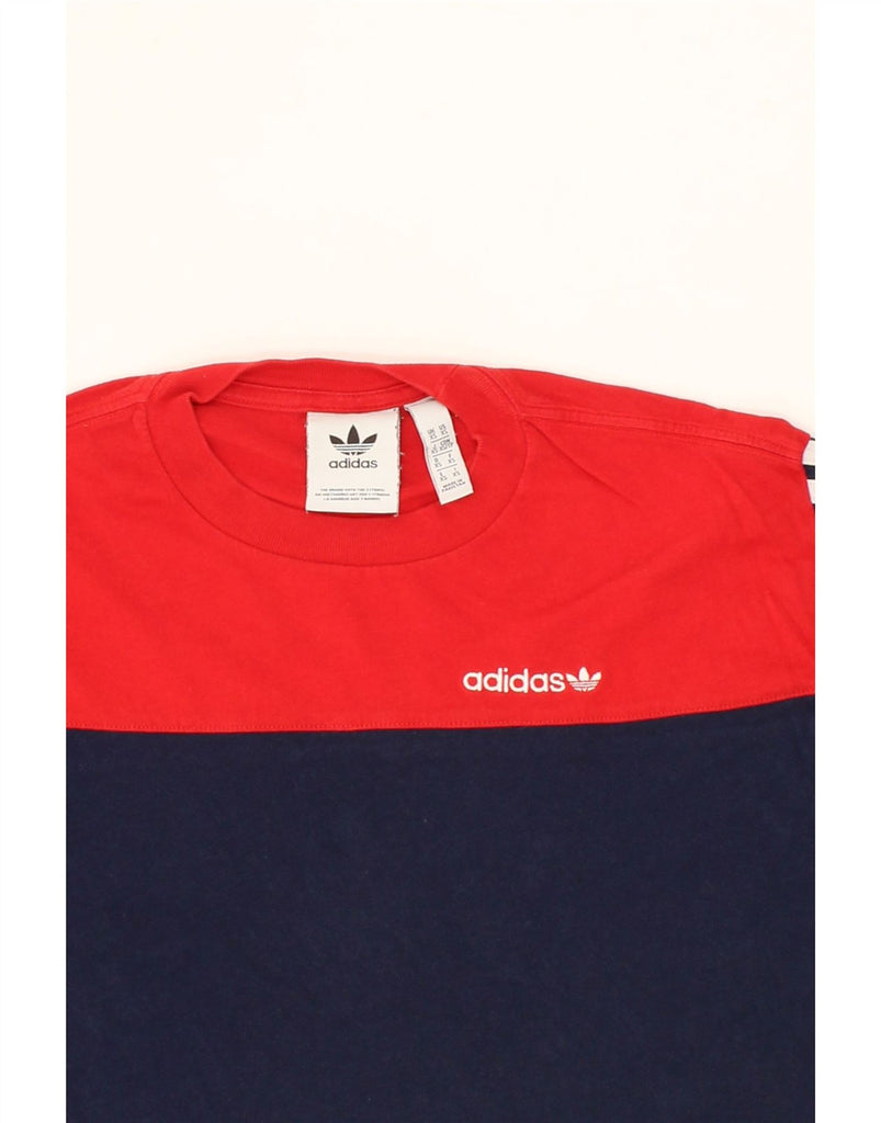 ADIDAS Mens T-Shirt Top XS Navy Blue Colourblock Cotton Vintage Adidas and Second-Hand Adidas from Messina Hembry 