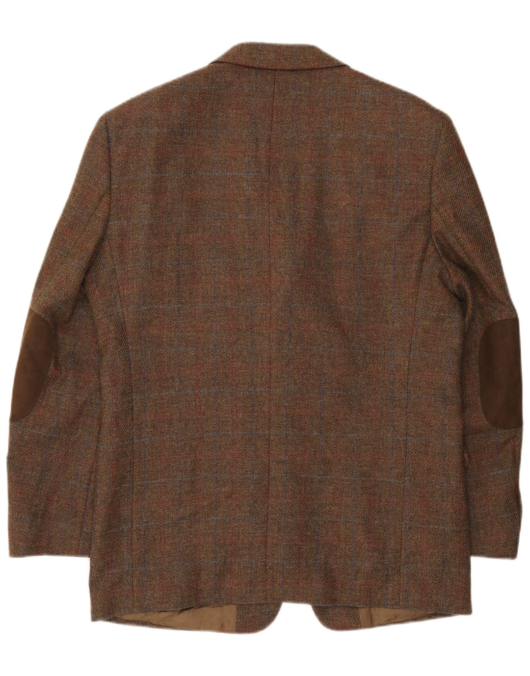 Gilberto Mens 3 Button Blazer Jacket UK 40 Large Brown Check Virgin Wool