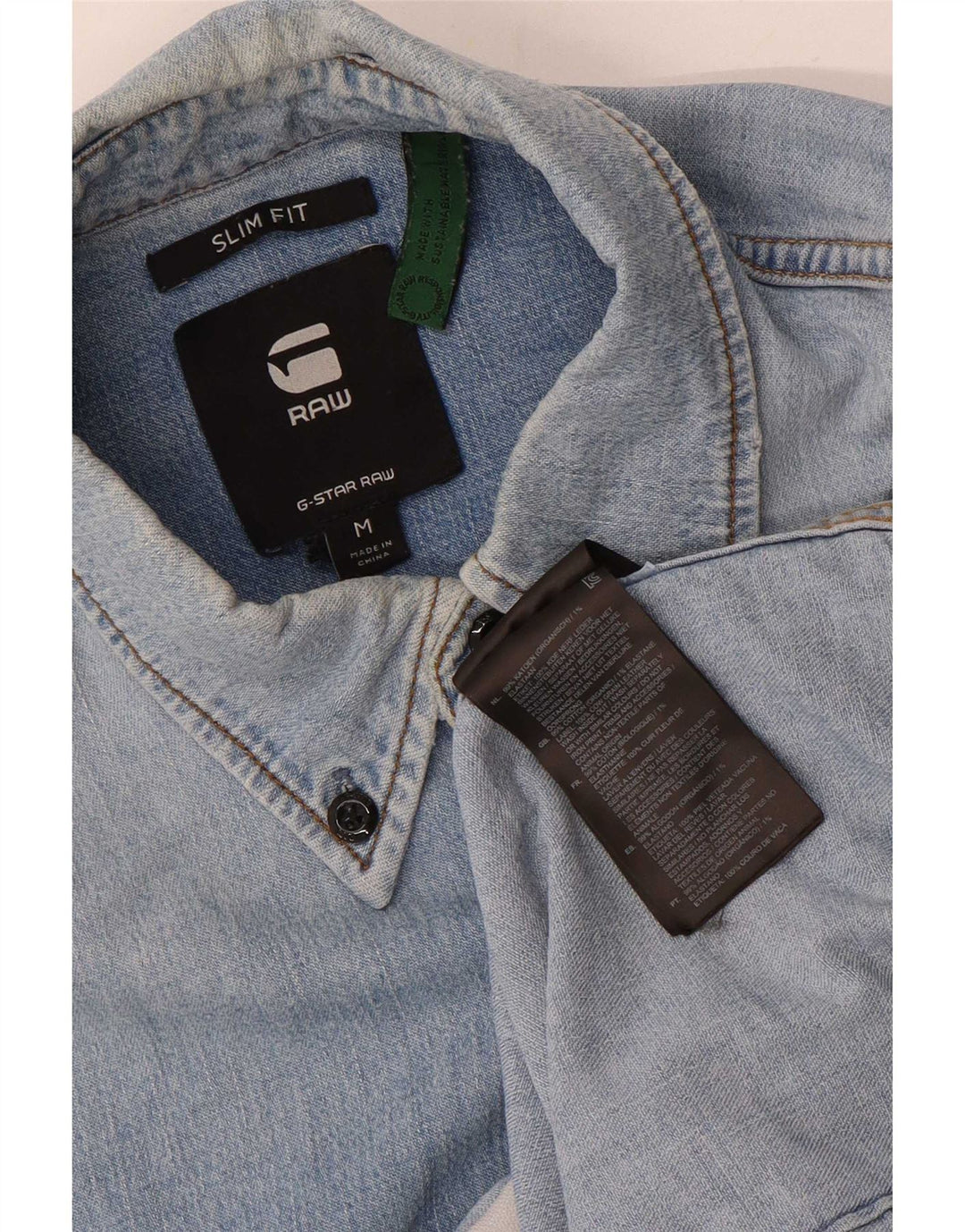 G-Star Mens Slim Fit Denim Shirt Medium Blue Cotton