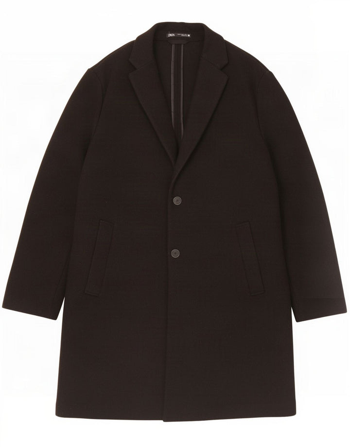 Zara Mens Overcoat UK 42 XL Black