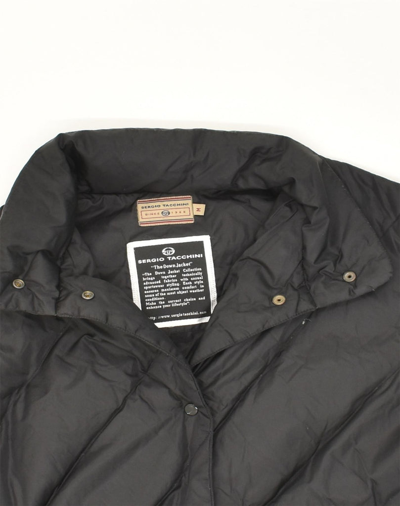 SERGIO TACCHINI Womens Padded Coat UK 14 Medium Black Polyester | Vintage Sergio Tacchini | Thrift | Second-Hand Sergio Tacchini | Used Clothing | Messina Hembry 