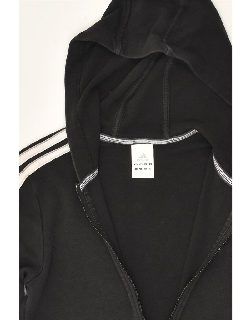 ADIDAS Womens Zip Hoodie Sweater UK 10 Small  Black Cotton | Vintage Adidas | Thrift | Second-Hand Adidas | Used Clothing | Messina Hembry 