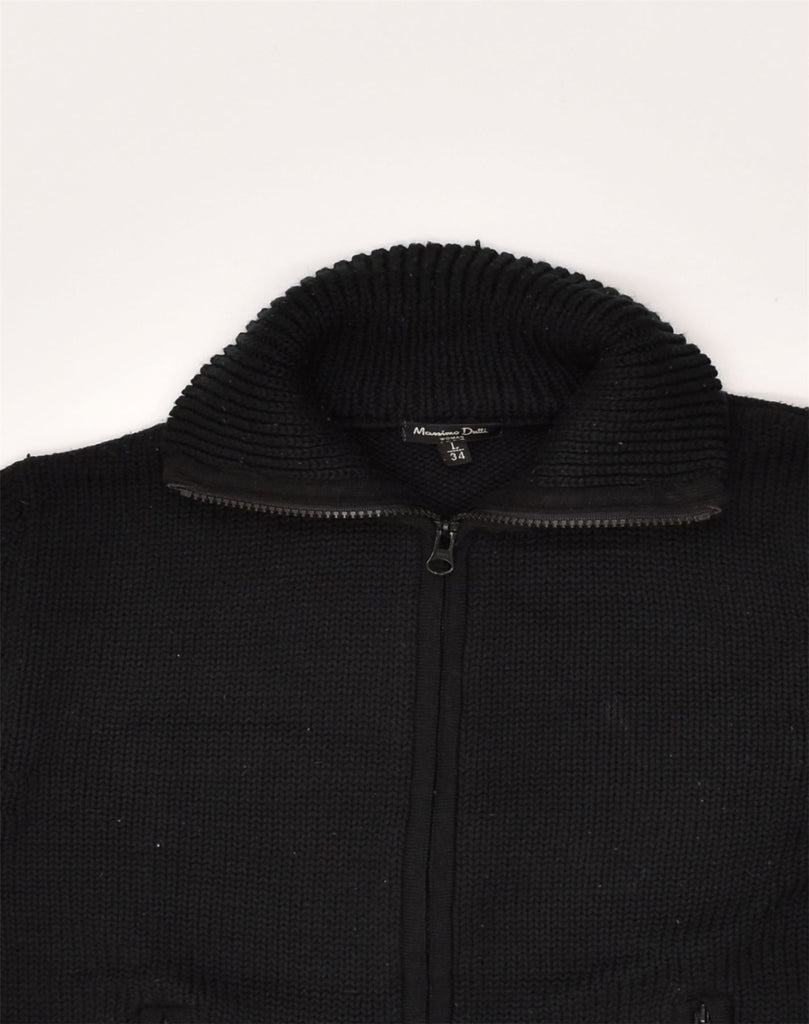 MASSIMO DUTTI Womens Cardigan Sweater UK 16 Large Black Wool | Vintage Massimo Dutti | Thrift | Second-Hand Massimo Dutti | Used Clothing | Messina Hembry 