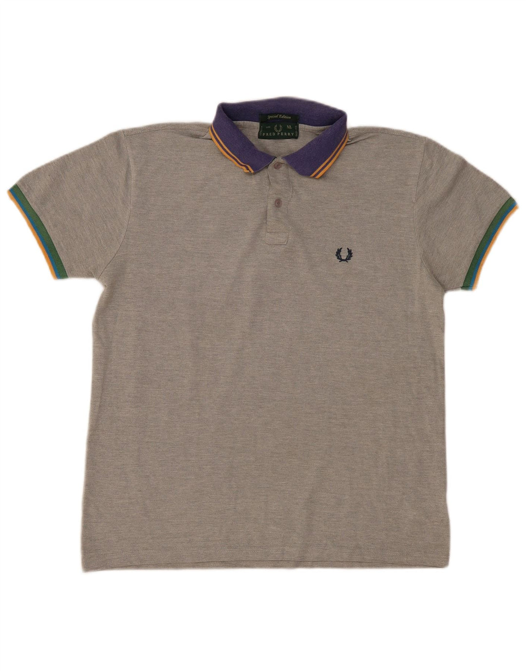 Fred Perry Mens Polo Shirt XL Grey Colourblock Cotton