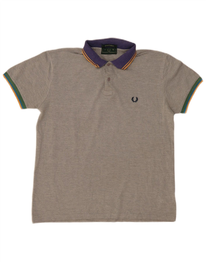 Fred Perry Mens Polo Shirt XL Grey Colourblock Cotton