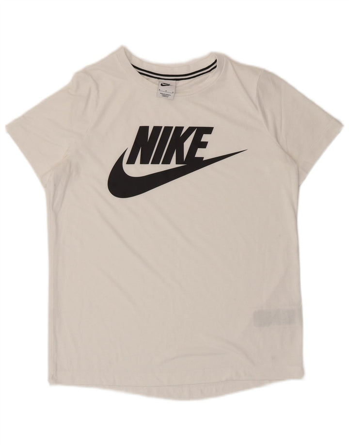 Nike Womens Graphic T-Shirt Top UK 14 Medium White Polyester