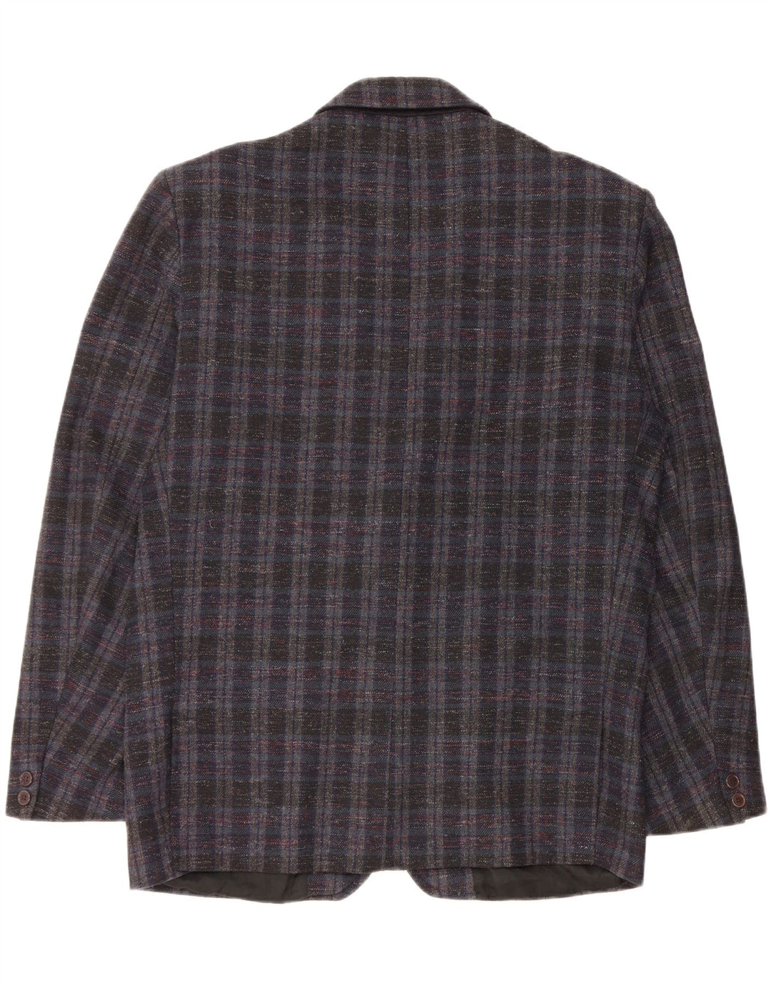 Vintage Mens 2 Button Blazer Jacket UK 42 XL Navy Blue Check