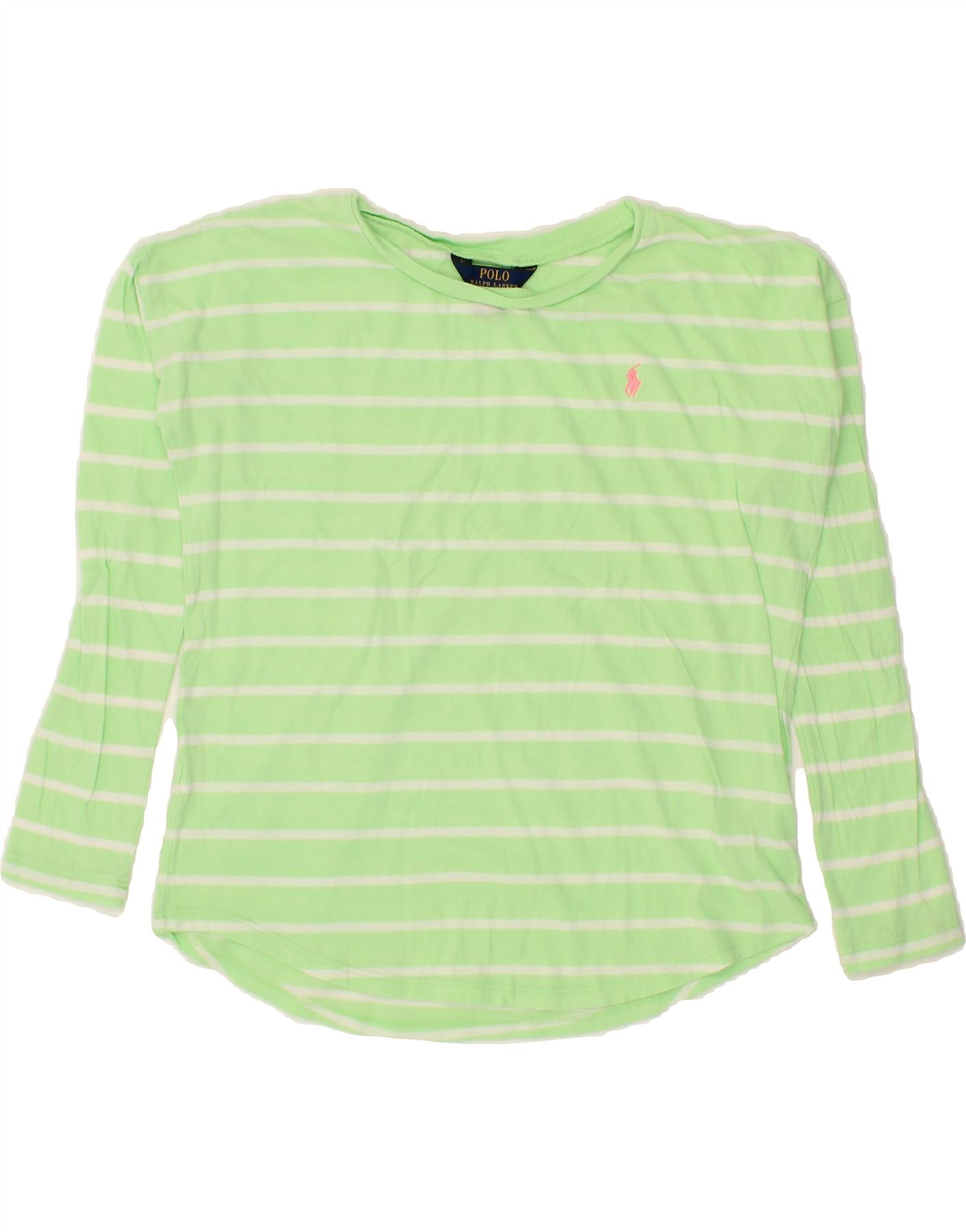 POLO RALPH LAUREN Girls Oversized Top Long Sleeve 12 13 Years Large Green Vintage Second Hand Clothing Online Messina Hembry