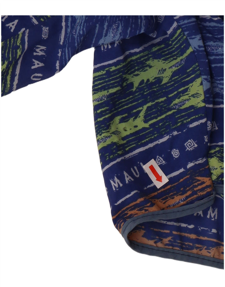 MAUI AND SONS Mens Swimming Shorts Small Blue Striped Polyamide