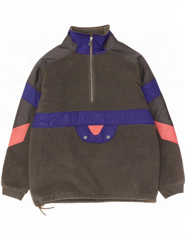 Klepper Mens Zip Neck Fleece Jumper 2XL Grey Colourblock Polyester