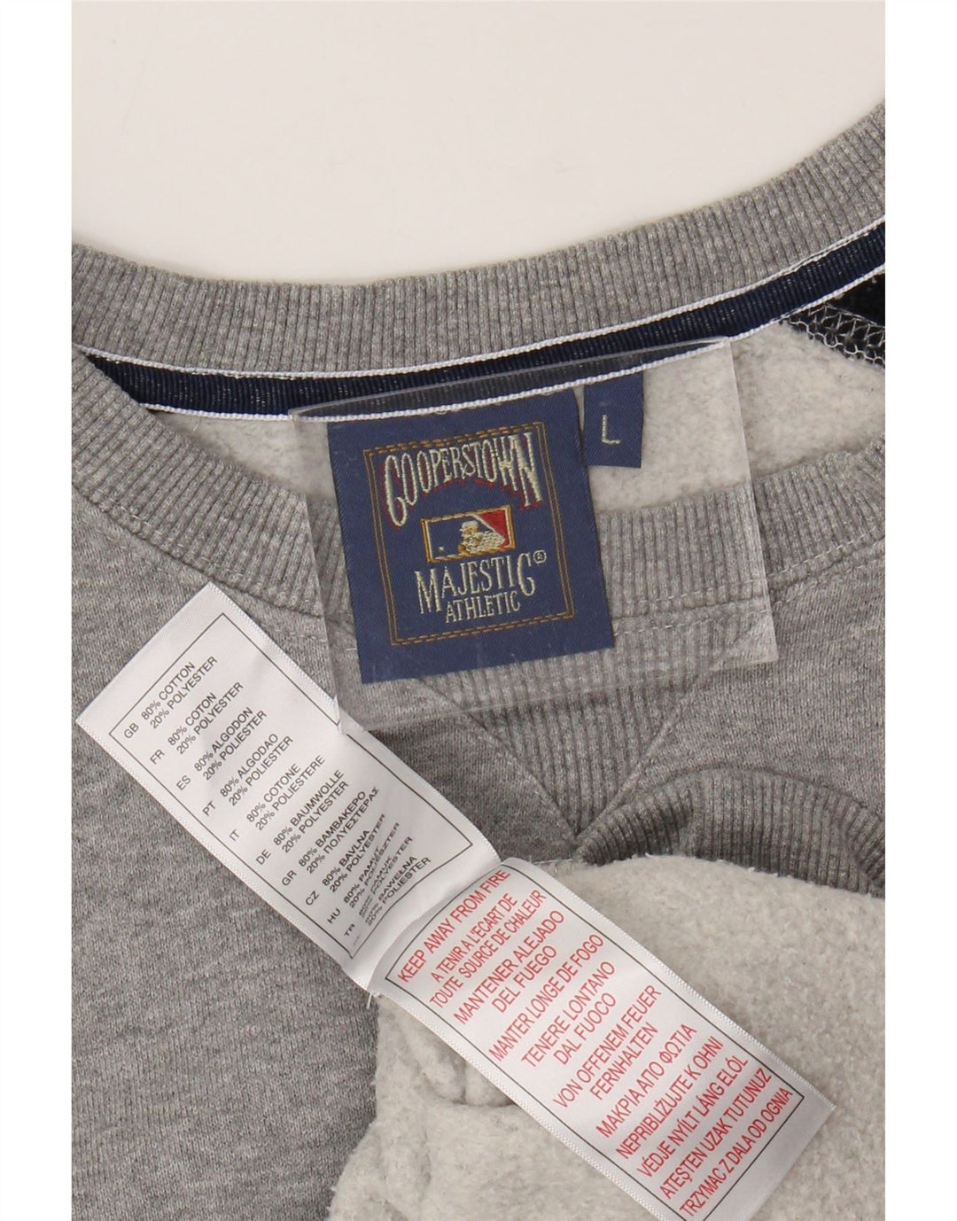 MAJESTIC Womens New York Yankees Sweatshirt Jumper UK 16 Large Grey