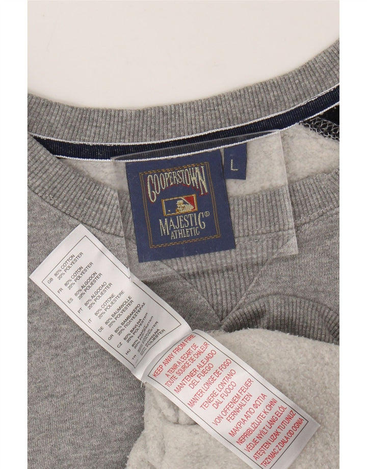 MAJESTIC Womens New York Yankees Sweatshirt Jumper UK 16 Large Grey