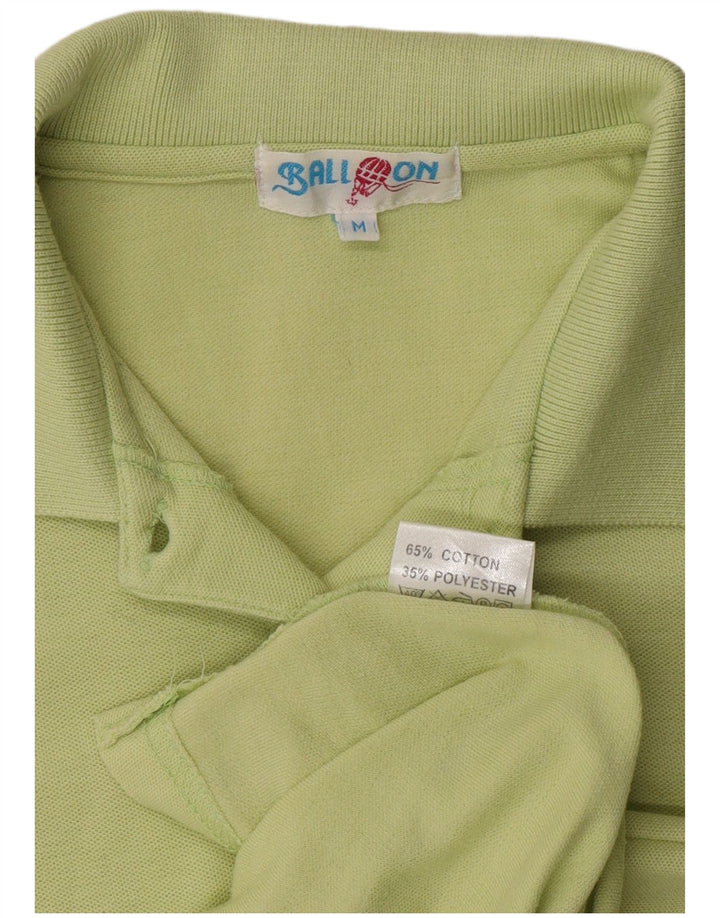 BALLOON Womens Polo Shirt UK 14 Medium Green Cotton