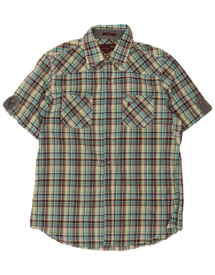 Marlboro Classics Mens Slim Fit Short Sleeve Shirt XL Multicoloured Check