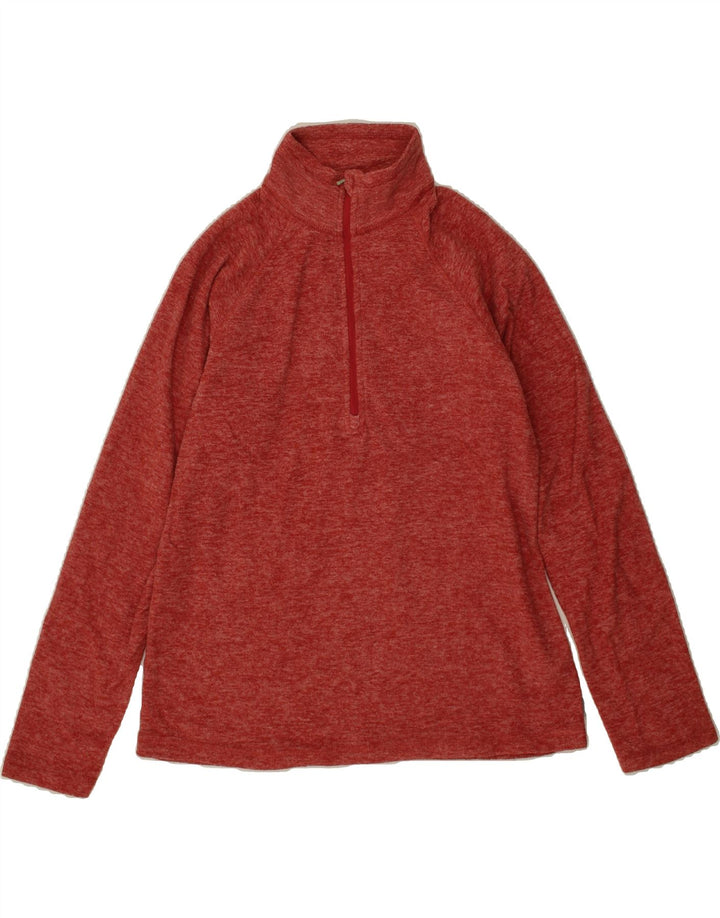 EDDIE BAUER Womens Zip Neck Fleece Jumper UK 12 Medium Red Polyester Vintage Eddie Bauer and Second-Hand Eddie Bauer from Messina Hembry 