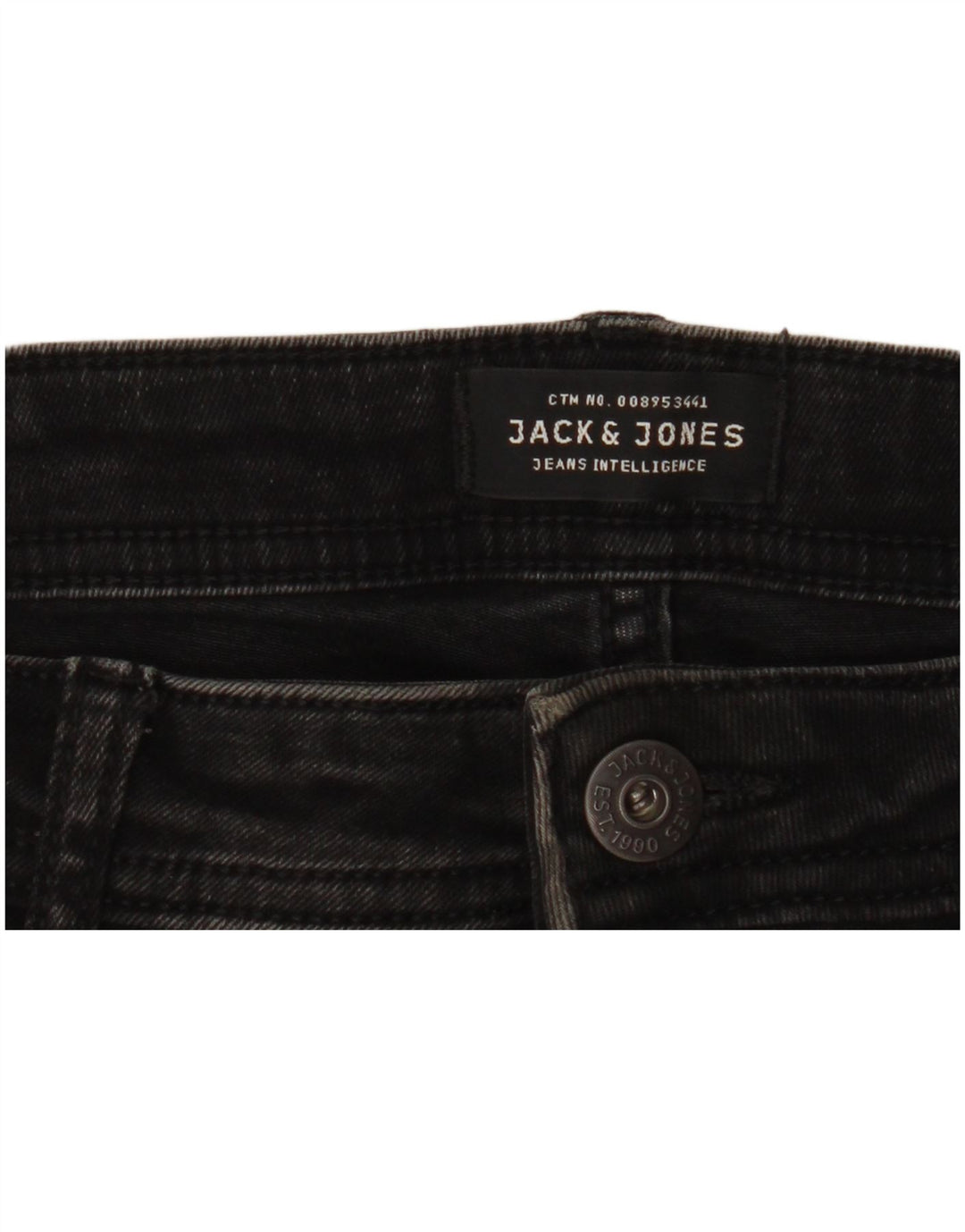 JACK & JONES Mens Liam Distressed Skinny Jeans W34 L31 Black