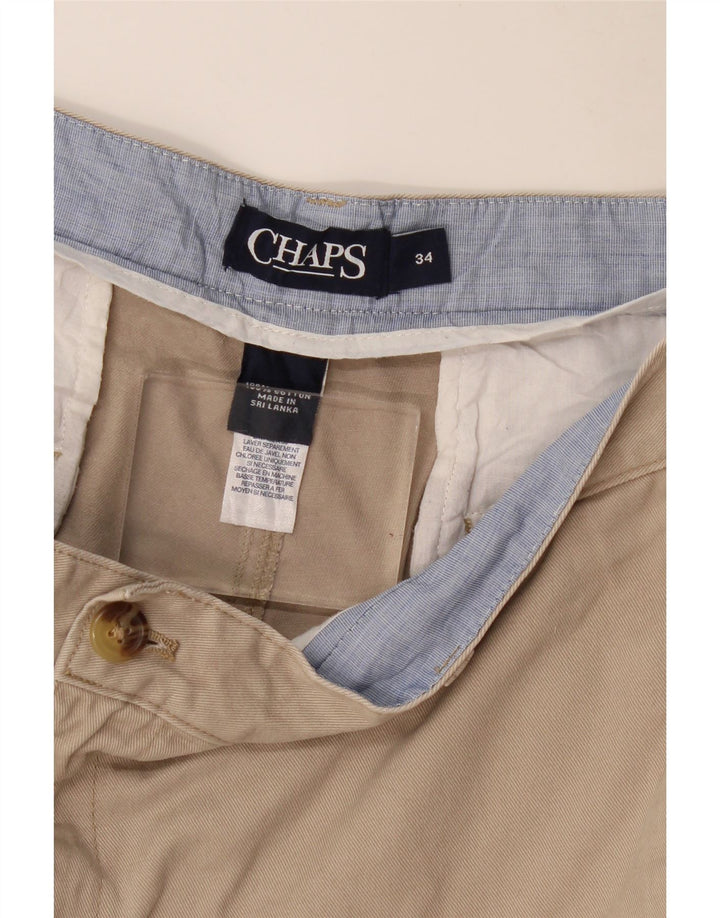 CHAPS Mens Chino Shorts W34 Large Beige Cotton