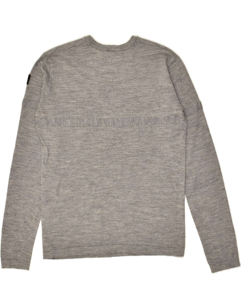 ARMANI Mens Crew Neck Jumper Sweater Medium Grey Wool | Vintage Armani | Thrift | Second-Hand Armani | Used Clothing | Messina Hembry 