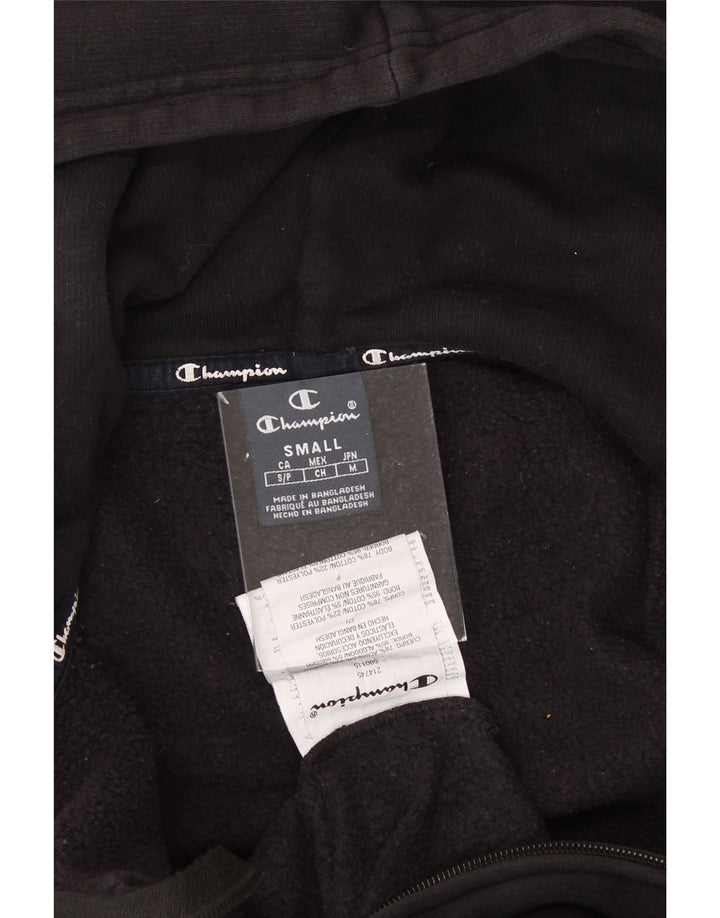 CHAMPION Mens Graphic Zip Hoodie Sweater Small Black Cotton Vintage Champion and Second-Hand Champion from Messina Hembry 