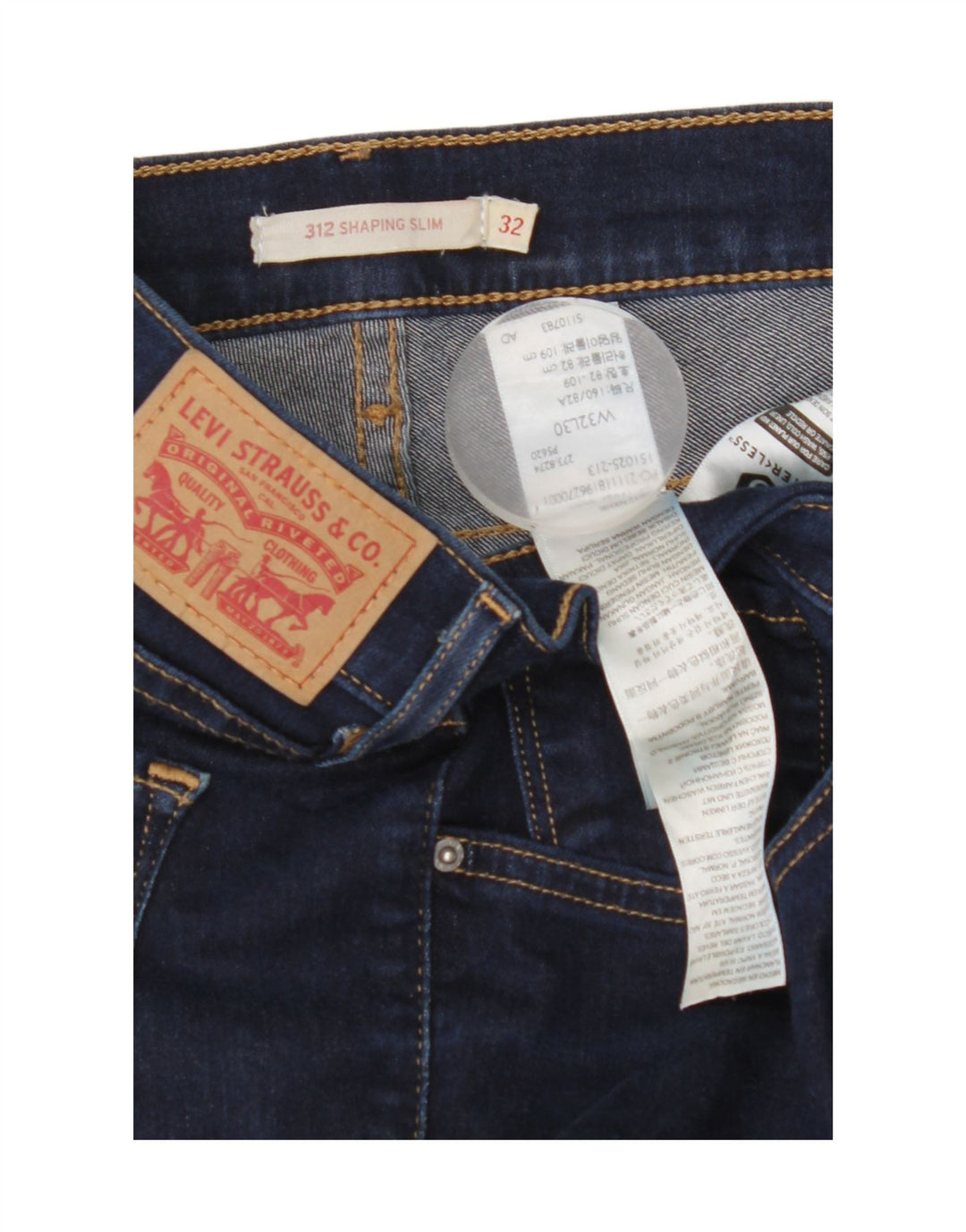 Levi's Womens 312 Shaping Slim Jeans W32 L30 Blue Cotton