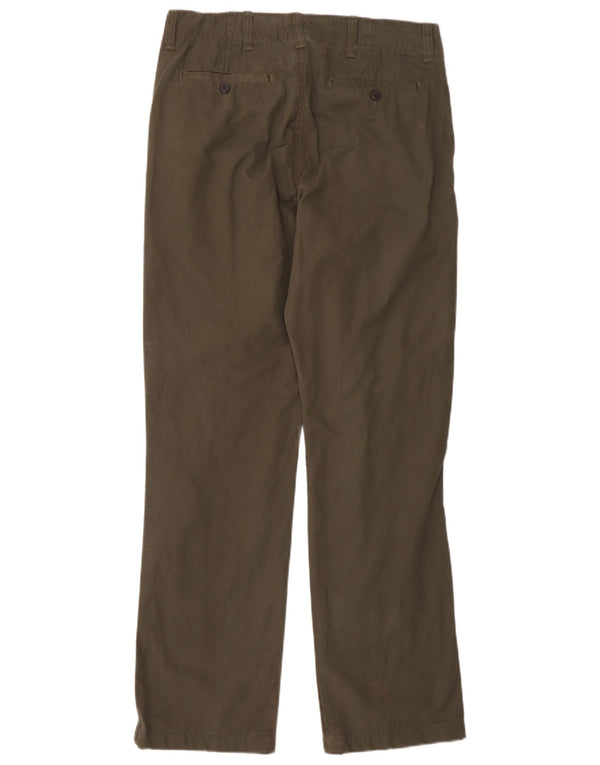 Zara Mens Straight Chino Trousers EU 38 Small W30 L32 Khaki Cotton