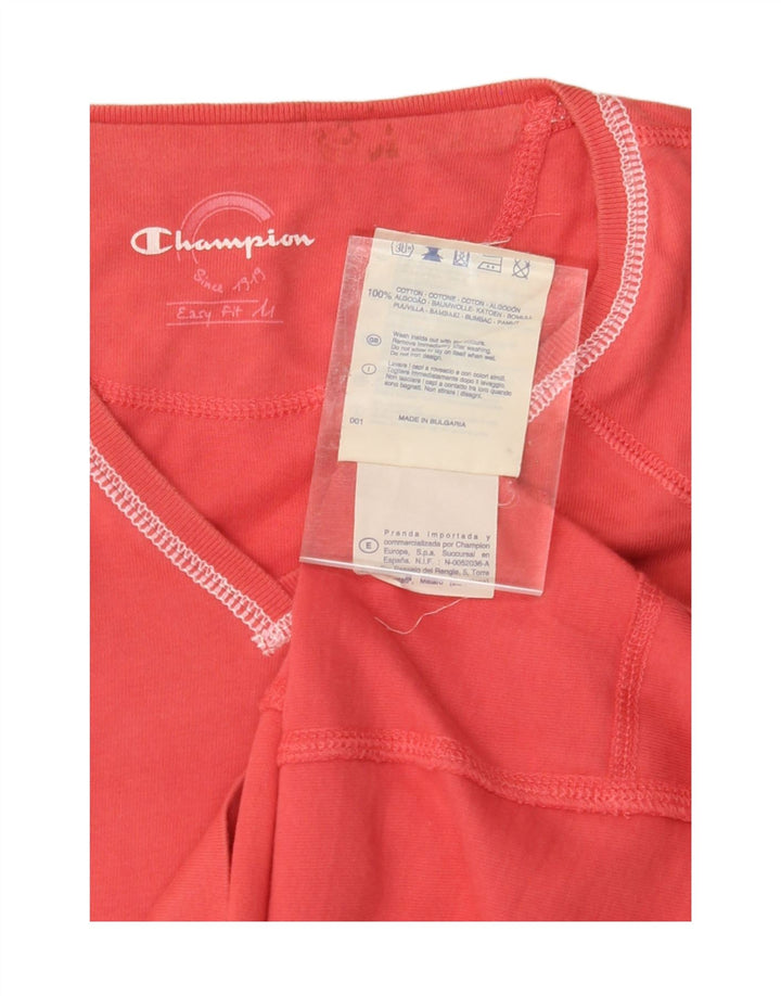 CHAMPION Womens Easy Fit T-Shirt Top UK 14 Medium Red Cotton Vintage Champion and Second-Hand Champion from Messina Hembry 