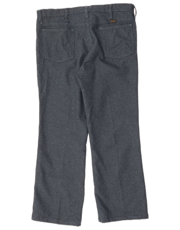 WRANGLER Mens Straight Casual Trousers W36 L29 Navy Blue Polyester