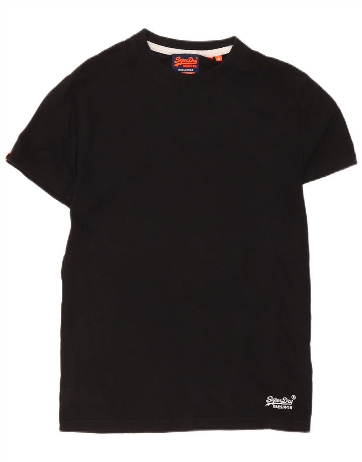 Superdry Mens T-Shirt Top Medium Black Cotton