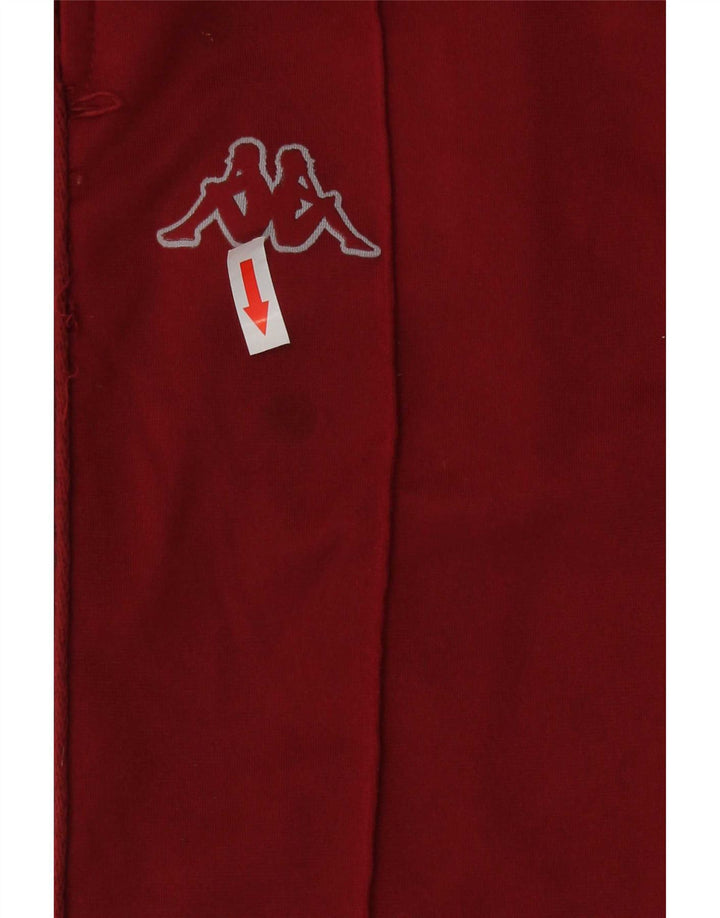 Kappa Mens Graphic Tracksuit Trousers Small Burgundy Polyester