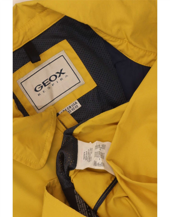 Geox Respira Mens Windbreaker Jacket UK 40 Large Yellow Polyester
