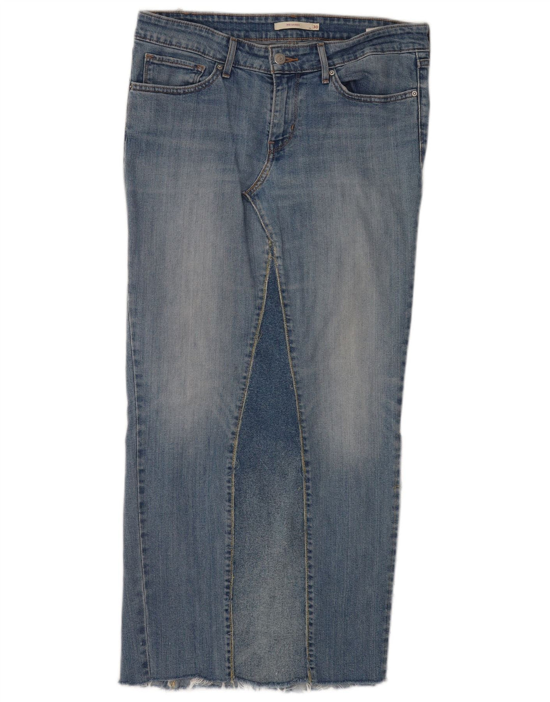 Levi's Womens 711 Midi Denim Skirt W30 Medium Blue Cotton