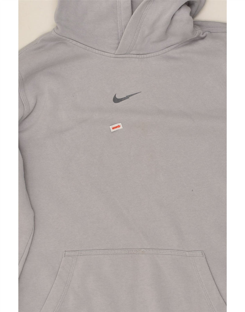 NIKE Boys Graphic Hoodie Jumper 13-14 Years XL Grey Cotton | Vintage Nike | Thrift | Second-Hand Nike | Used Clothing | Messina Hembry 