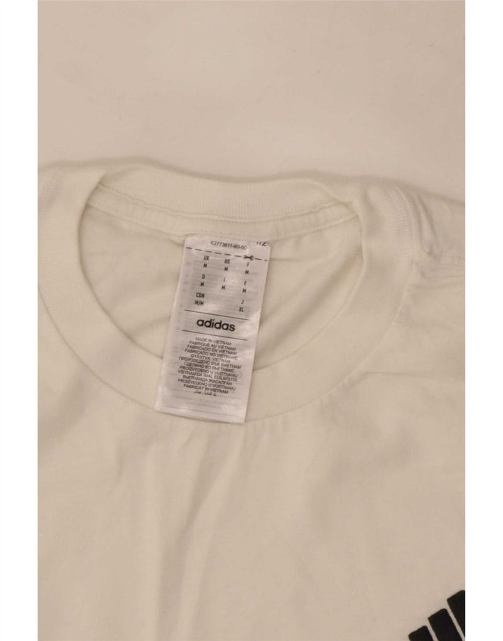 Adidas Mens T-Shirt Top Medium White Cotton