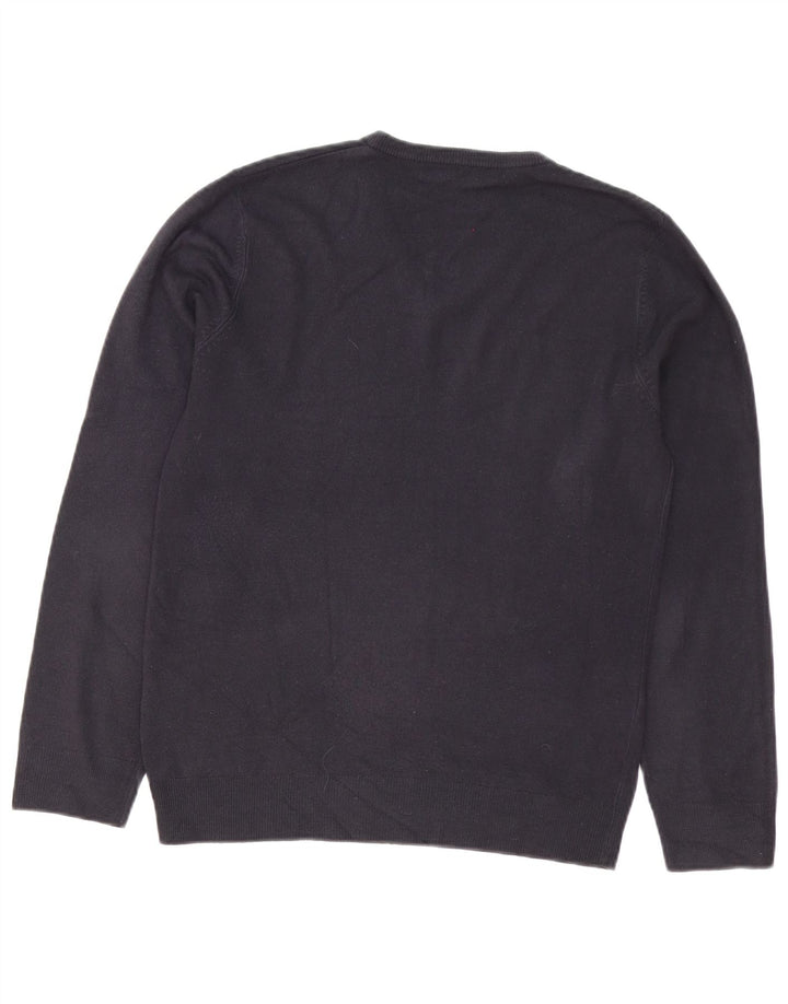 Marks & Spencer Mens Blue Harbour V-Neck Jumper Sweater Small Navy Acrylic