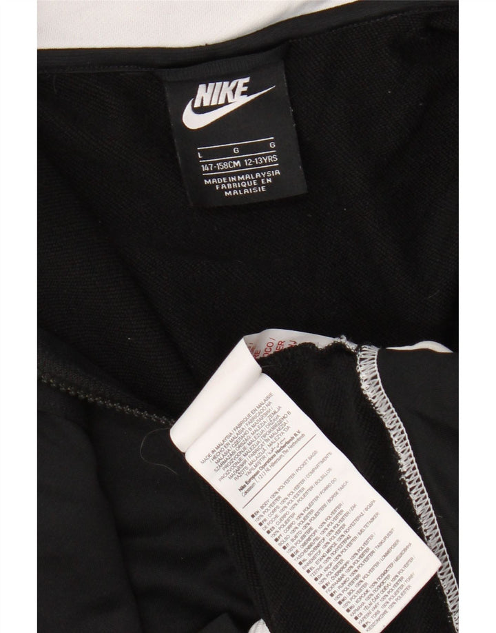 Nike Boys Tracksuit Top Jacket 12-13 Years Large Black Colourblock